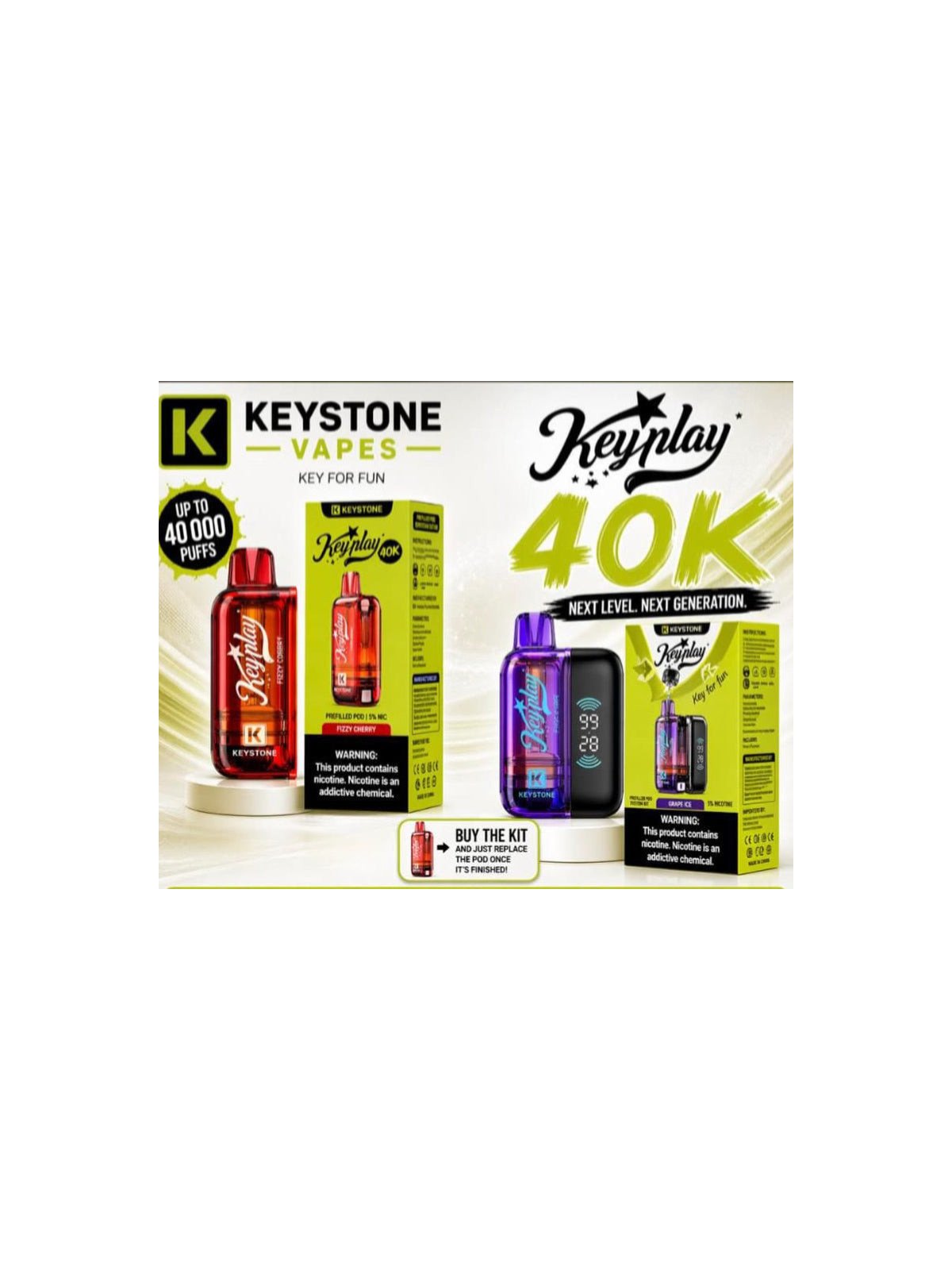 Keystone KeyPlay 40K | Puff Rechargeable Haute Autonomie