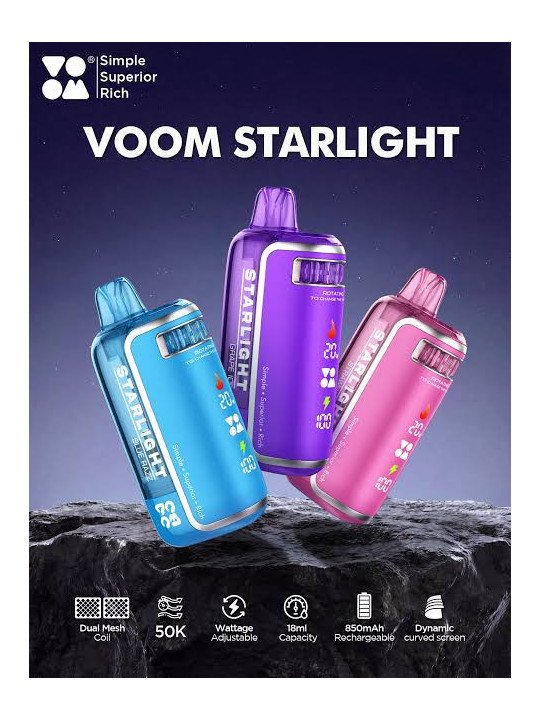 VOOM Starlight 50K | Puff Rechargeable Écran LCD